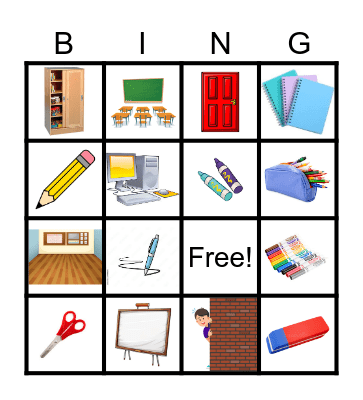 School Bingo Card