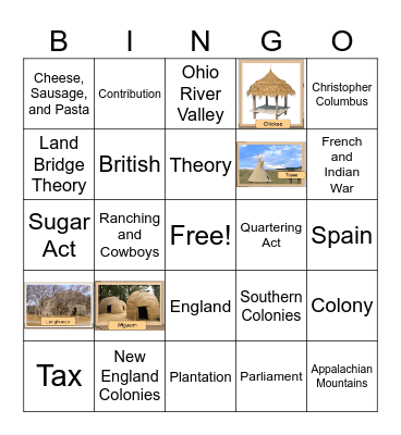 Social Studies Unit 1 Up to Lesson 1.2.3 Bingo Card