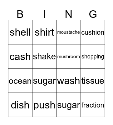/sh/ Bingo Card
