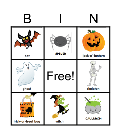 HALLOWEEN Bingo Card