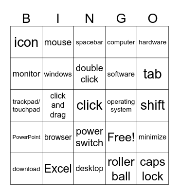 Technology Bingo Card