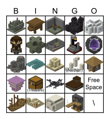 Minecraft Structure Bingo (Images) Bingo Card