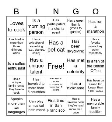 PRE Offsite Bingo Card