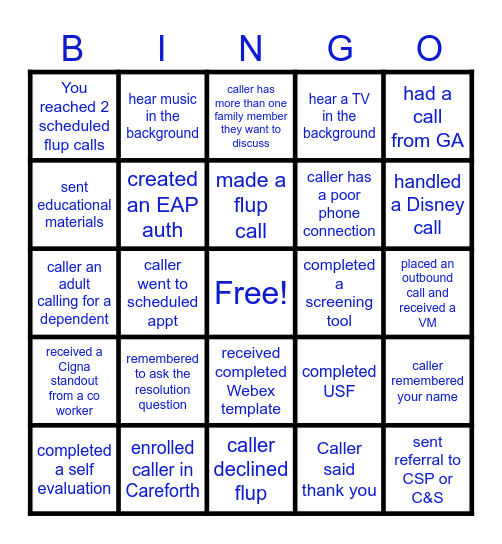 Team Pope BINGO Card