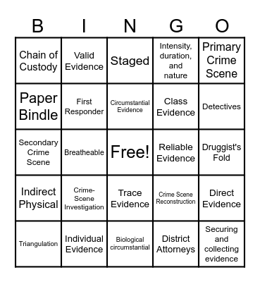 Ch. 2 Review Bingo Card