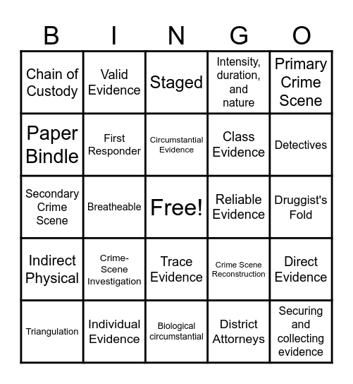 Ch. 2 Review Bingo Card