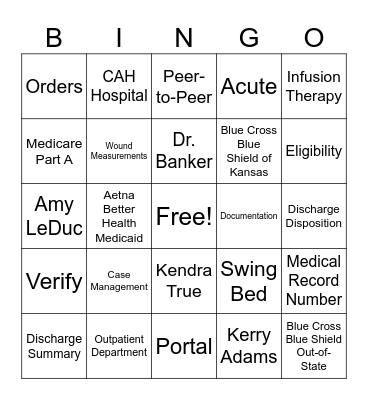 Case Management Week Bingo Card