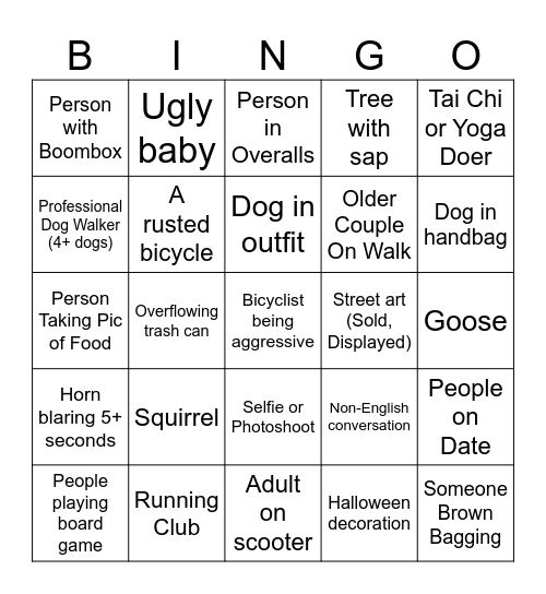 Brooklyn Bingo Card