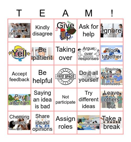 Teamwork Bingo Card