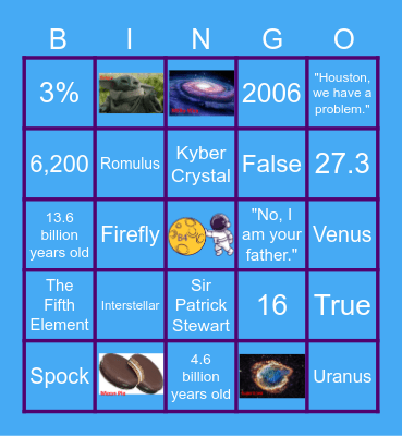 Space Trivia - CEx Week 2024 Bingo Card