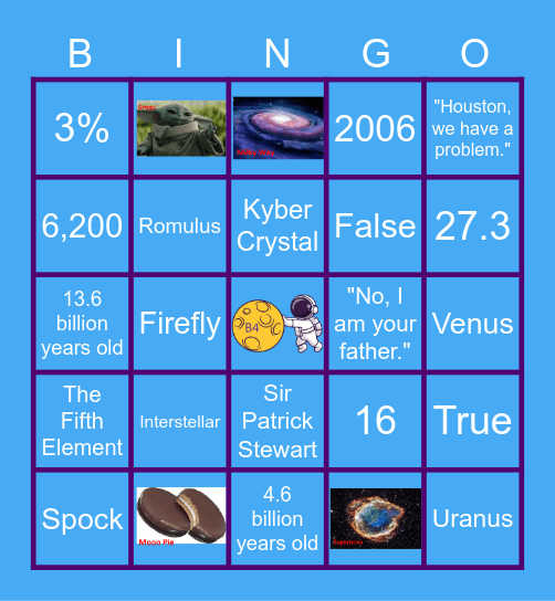 Space Trivia - CEx Week 2024 Bingo Card