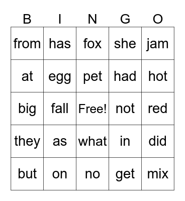 Robert BINGO Card