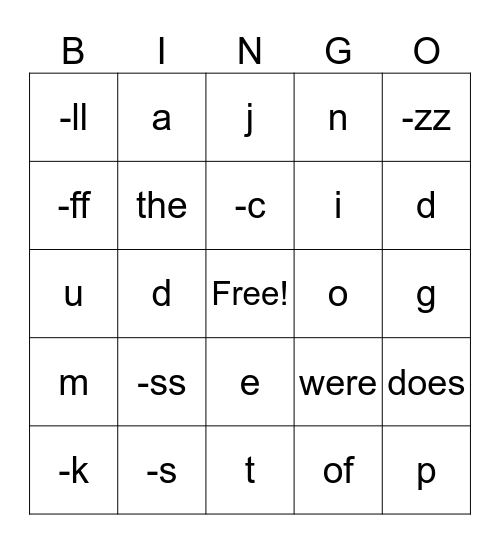 Week Oct 7 Bingo Card