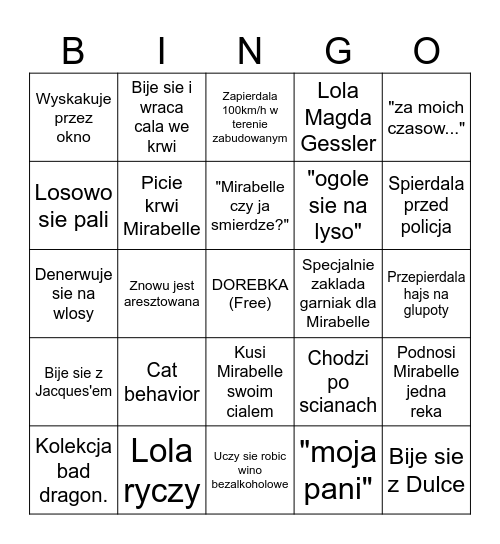 Dolores bingo Card