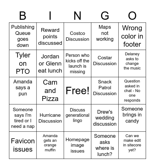 CareNow Bingo Card