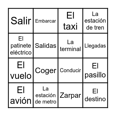 Bingo - De viaje Bingo Card