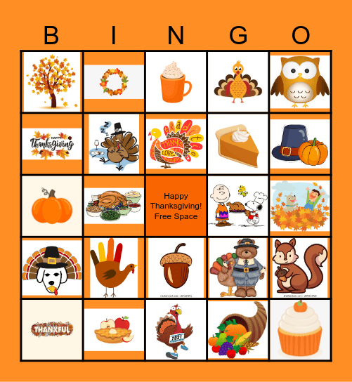 THANKSGIVING BINGO Card