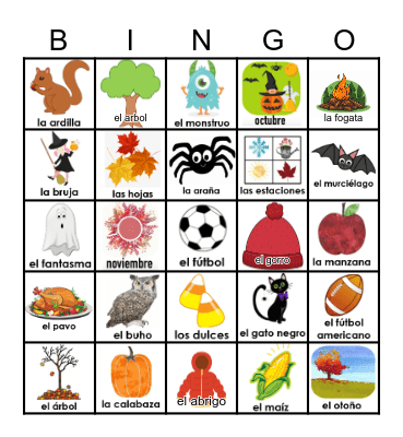 Loteria: El Otoño Bingo Card