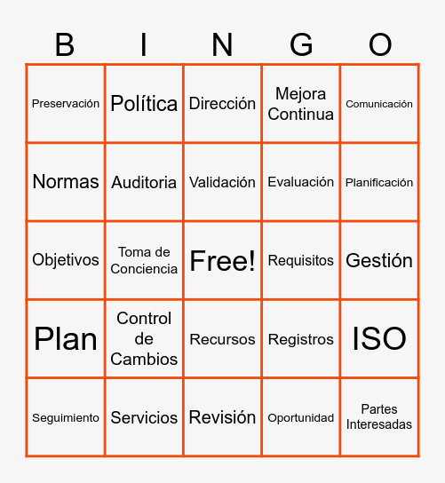 BINGO-GESTIÓN-VEEPSA Bingo Card