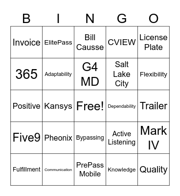 PrePass: Customer Service Appreciation! Bingo Card