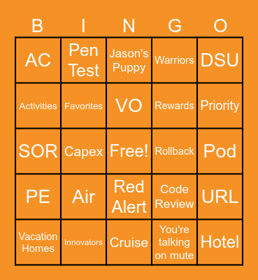 Travel Platform Bingo Card