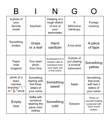 Give Bingo Card