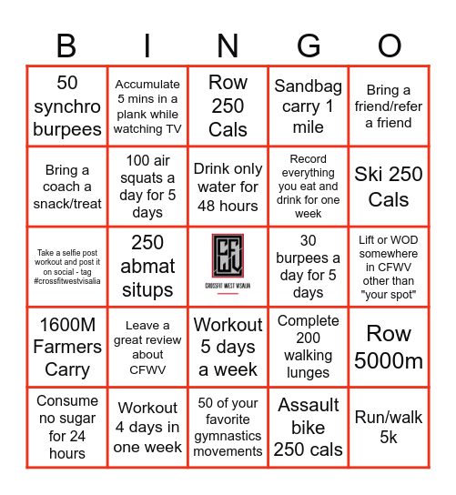 CFWV Bingo Card