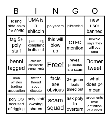 dispute bingo Card