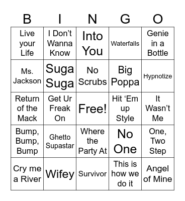 R&B Bingo Card