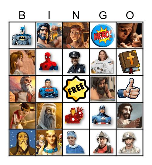 Heroes Bingo Card