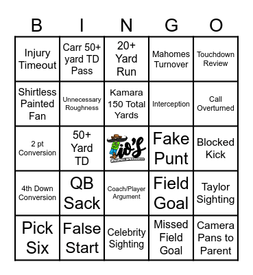 Tio's MNF Trivia Bingo Card