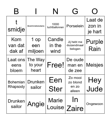 Samana Bingo Card