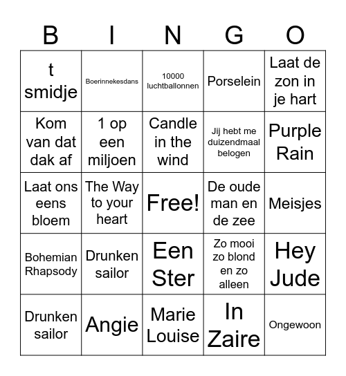 Samana Bingo Card