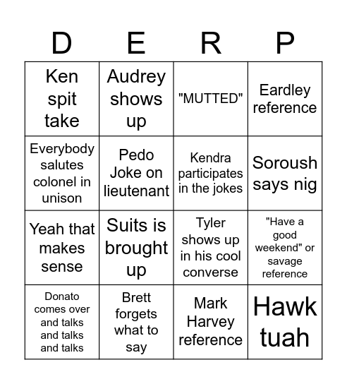 ACE meeting derpy card Bingo Card