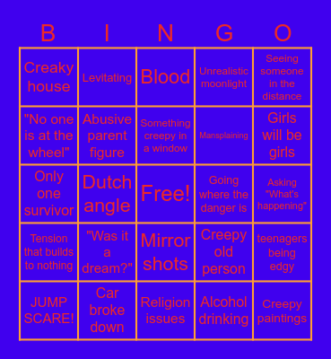 Horror movies Bingo Card