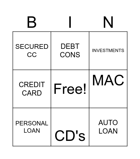 ACS BINGO Card