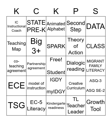 ECE-5 Bingo Card