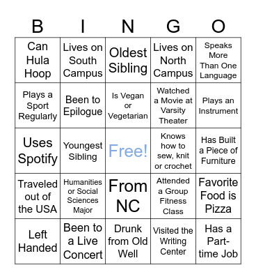 Networking BINGO! Bingo Card