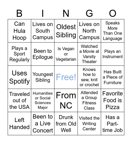 Networking BINGO! Bingo Card