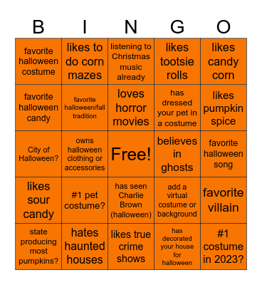 Halloween Bingo Card