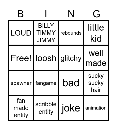 interminable rooms scratch Bingo Card