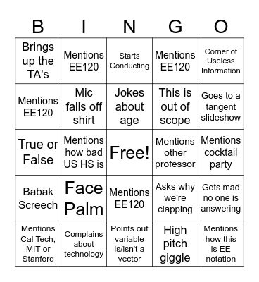 Babak Bingo Card