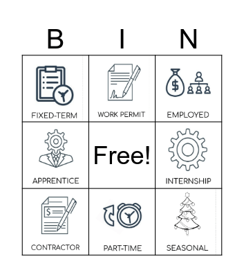 Types of Employment Bingo Card