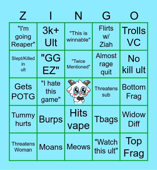 Zoobingo Card