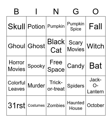 Halloween Bingo Card