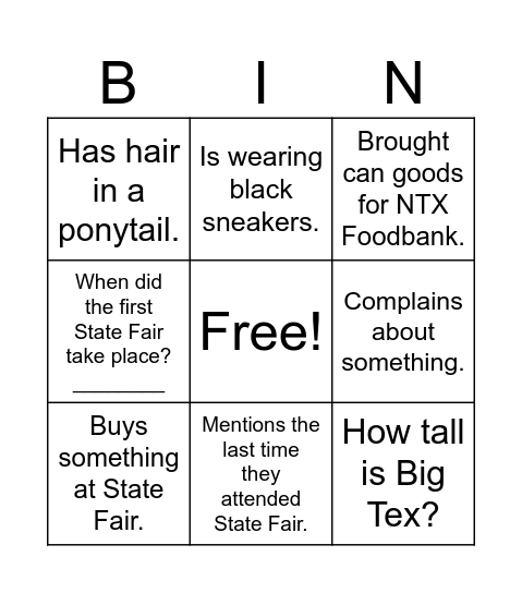 DDO All-Staff 10/09/2024 Bingo Card