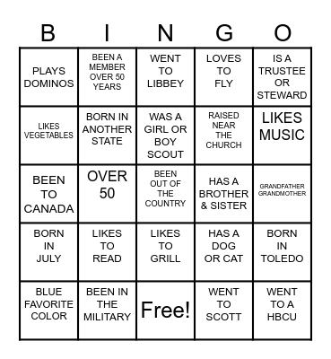 ST PAUL'S BINGO Card