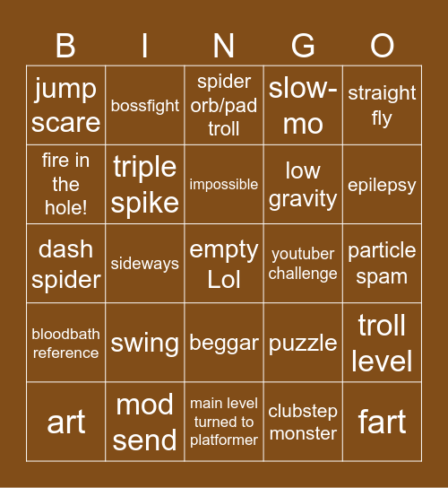 gd recent tab bingo Card