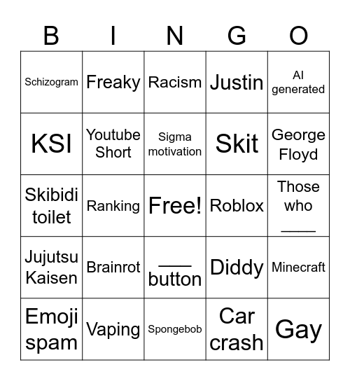 Instagram Reels Bingo Card Bingo Card