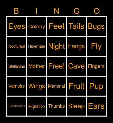 BATS Bingo Card